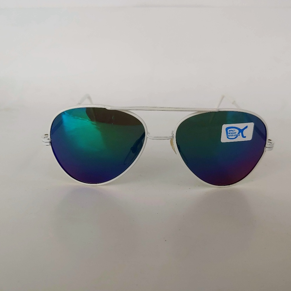 (NWT) Vintage 90's Kids Aviator Metal Sport Sunglasses (S.White)